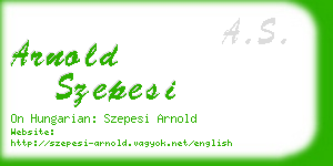 arnold szepesi business card